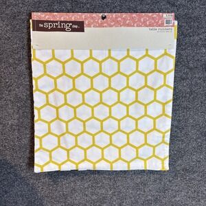 Spring Shop Reversible Honeycomb Table Runner Yellow Black White 16x72 Cotton